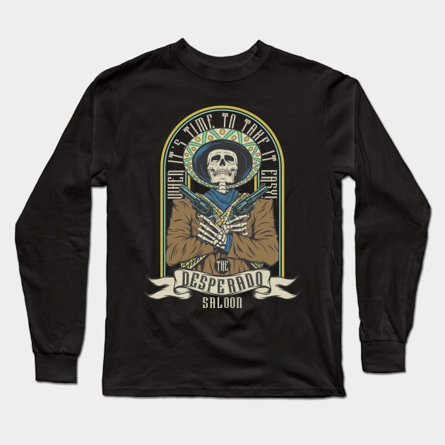 The Desperado Skull Long Sleeve T-Shirt by Pixel Poetry